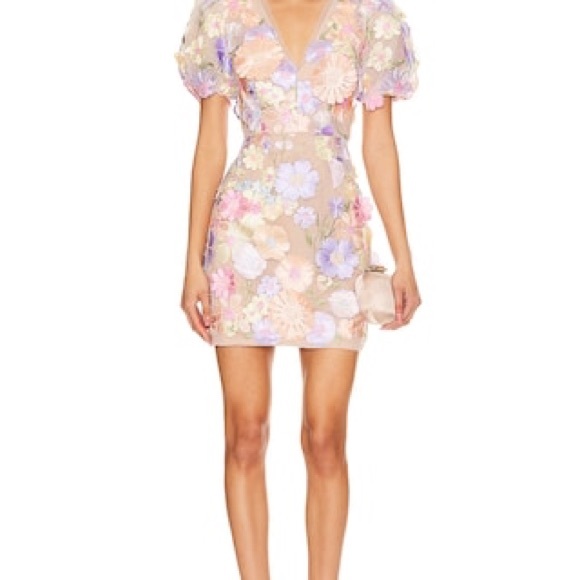 Elliatt Anthea Pastel Floral Embroidered Dress - Picture 6 of 7
